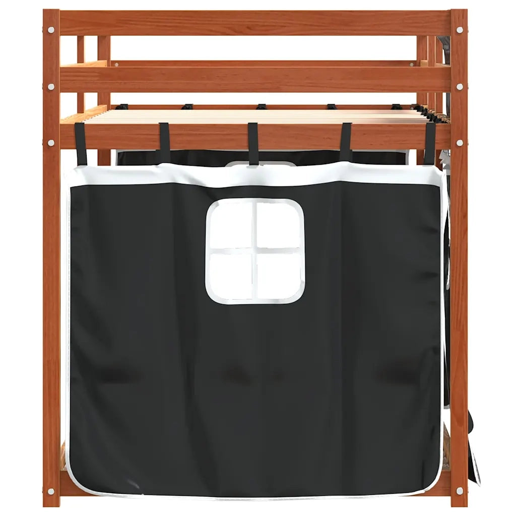Letto singolo | Letto per adulti | Letto a Castello senza Materasso Bianco e Nero 80x200cm in Pino