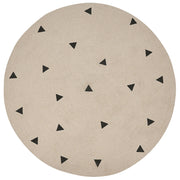 Tappeto rotondo in cotone con motivo geometrico ø 140 cm Beige soggiorno camera da letto moderno