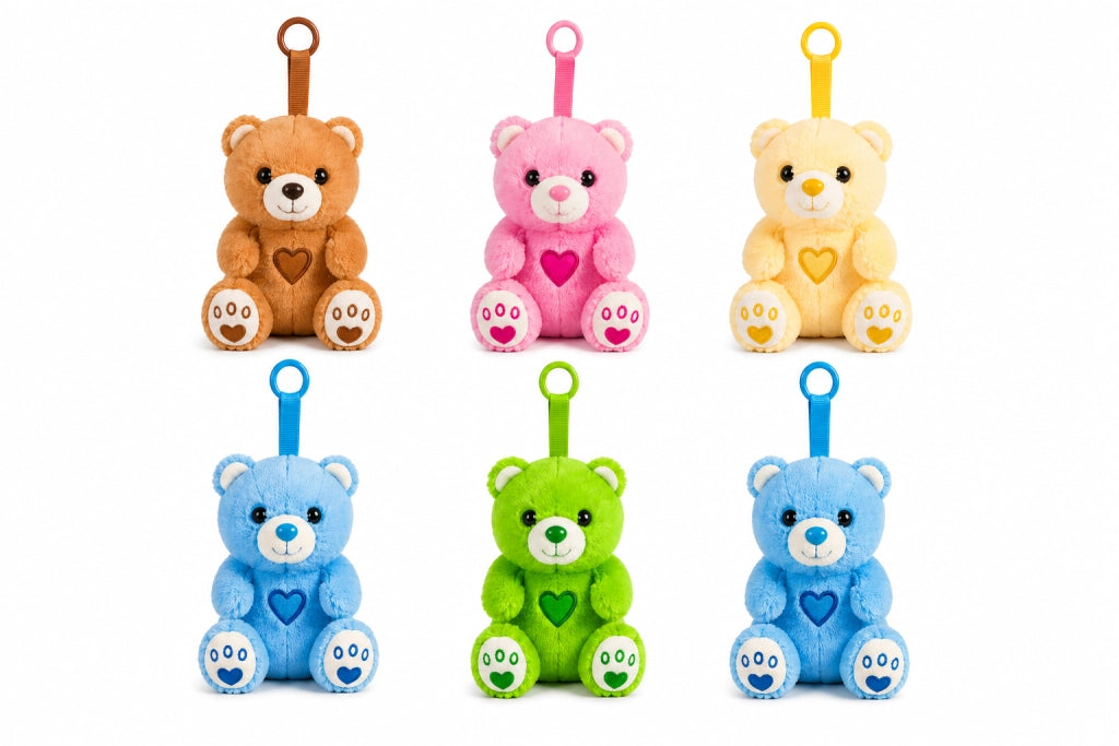 Orsetto Peluche con Registrazione Vocale, 12 cm, Portachiavi, 6 Colori, Regalo per Bambini Orsetto Peluche con Registraz