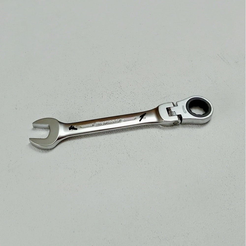 Benman 15mm chiave combinata a cricchetto snodata professionale