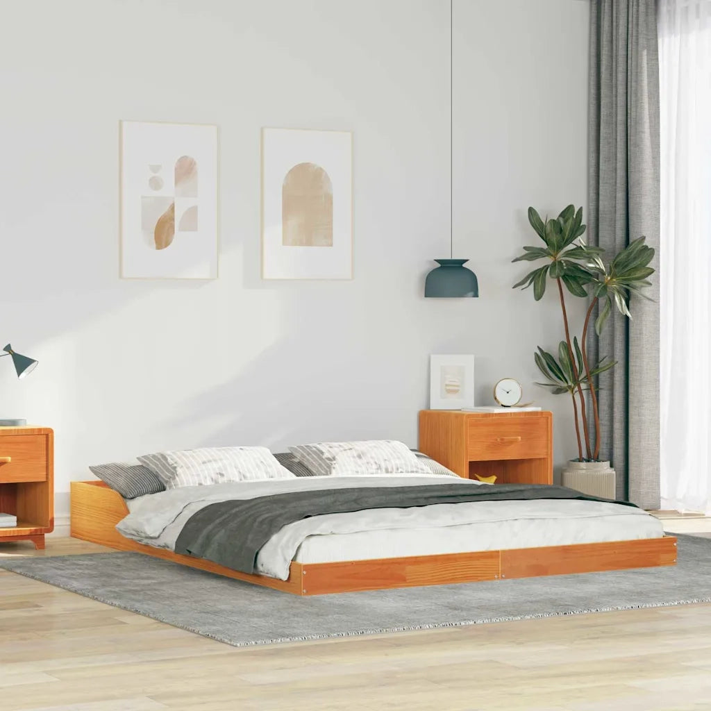 Struttura del letto Marrone cerato 140 x 210 cm Pino massello