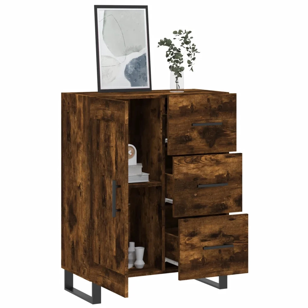 Credenza Rovere Fumo 69,5x34x90 cm in Legno Multistrato 830289