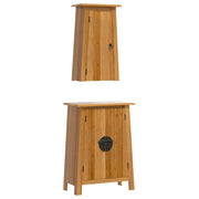 Set Mobili da Bagno | Armadio da bagno 2 pz in Legno Massello di Pino