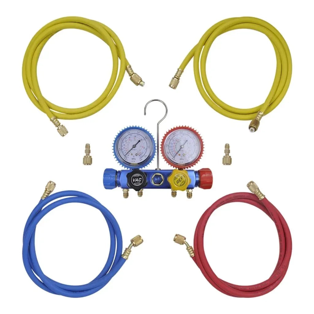 Kit Pompa di Aspirazione 50 L/min con Manometro a 4 Vie 3100287