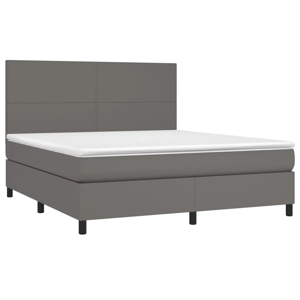 Giroletto a Molle con Materasso Grgio 180x200 cm in Similpellecod mxl 123725