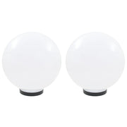 Set di 2 lampade sferiche a LED 30 cm illuminazione decorativa per giardino o patio per creare un'atmosfera accogliente realizzate in PMMA bianco 02_0045968