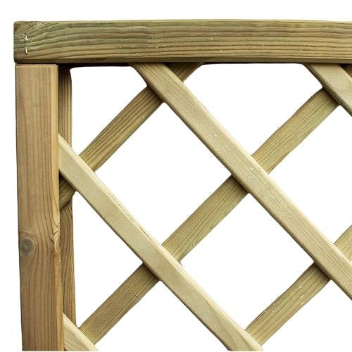 Pannello Grigliato Legno di Pino Impregnato 75x30x180 Con Fioriera Giardino