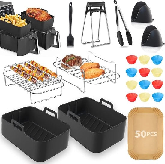 Accessori per Frittelle in 22 pezzi - Muffin Tree in Silicone, Griglia in Acciaio Inossidabile e Resistente al Lavastoviglie