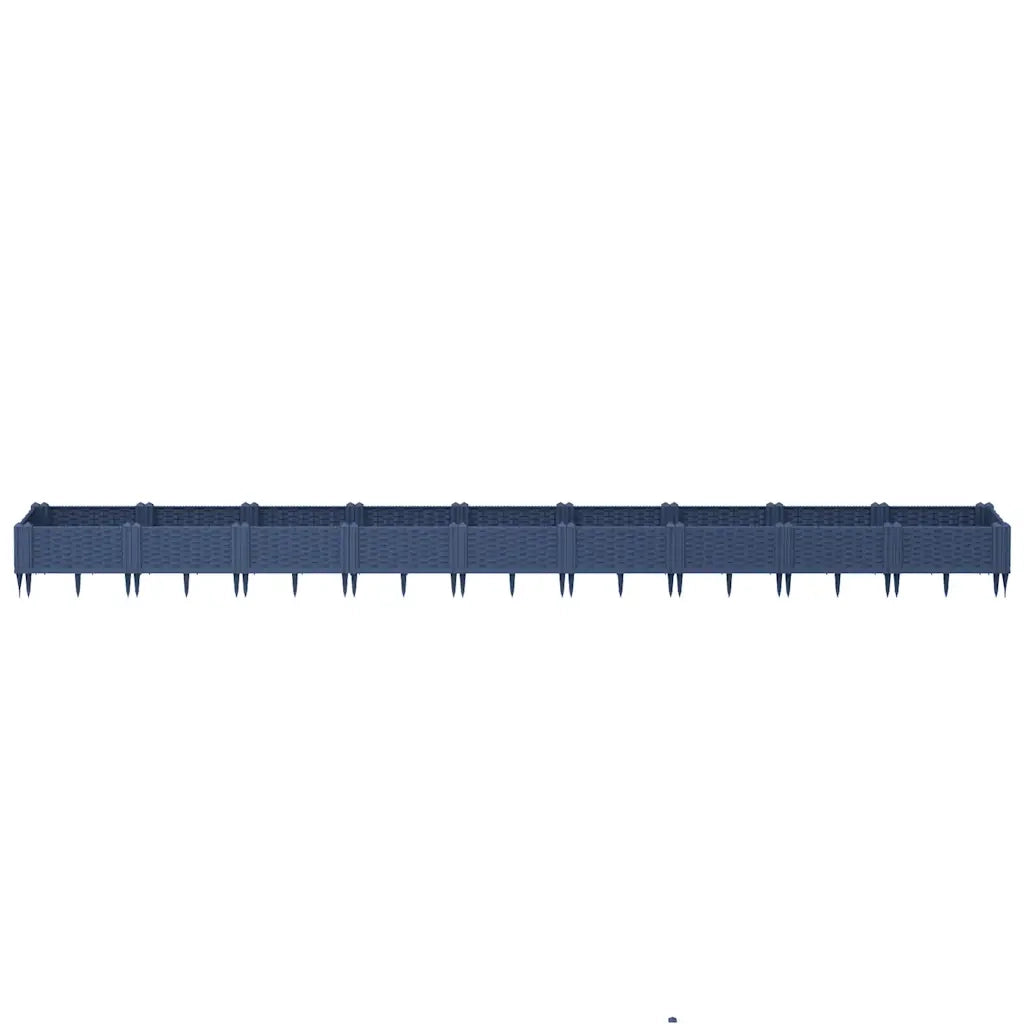 Fioriera Giardino Picchetti Grigio Blu 362,5x42,5x28,5 cm PP 368024