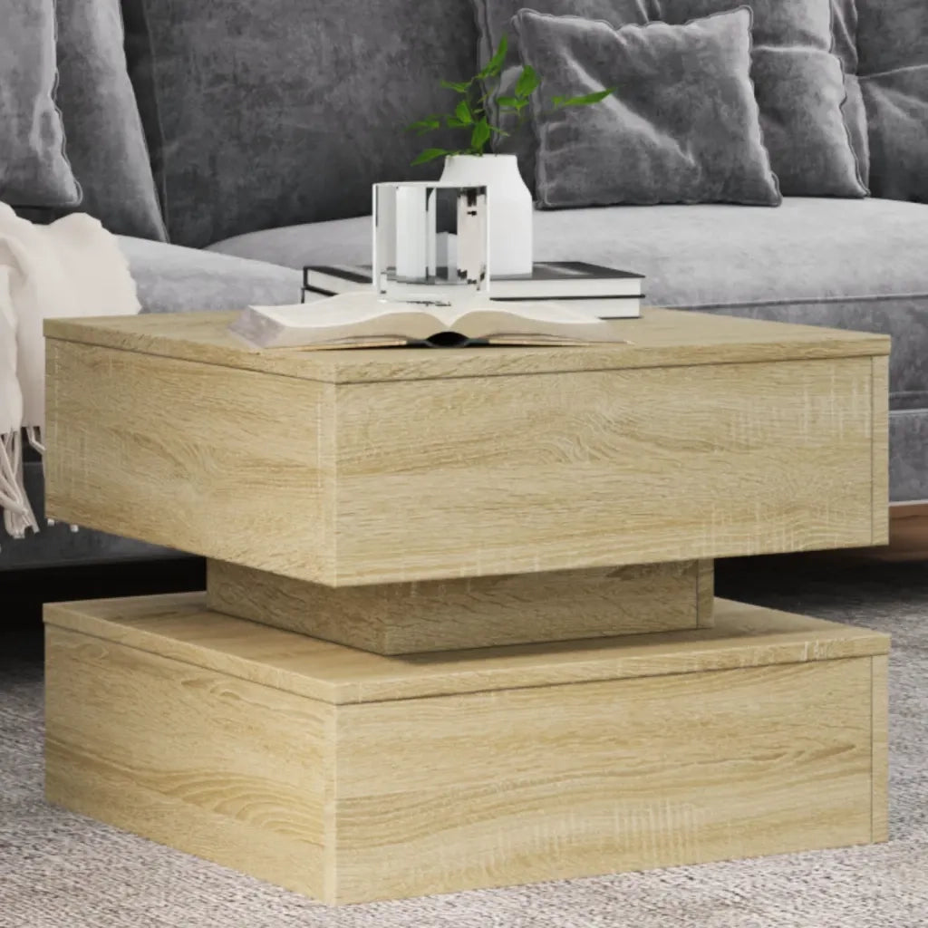 Tavolino da Salotto Gambe in Metallo Rovere Sonoma 50x50x40 cm 839856