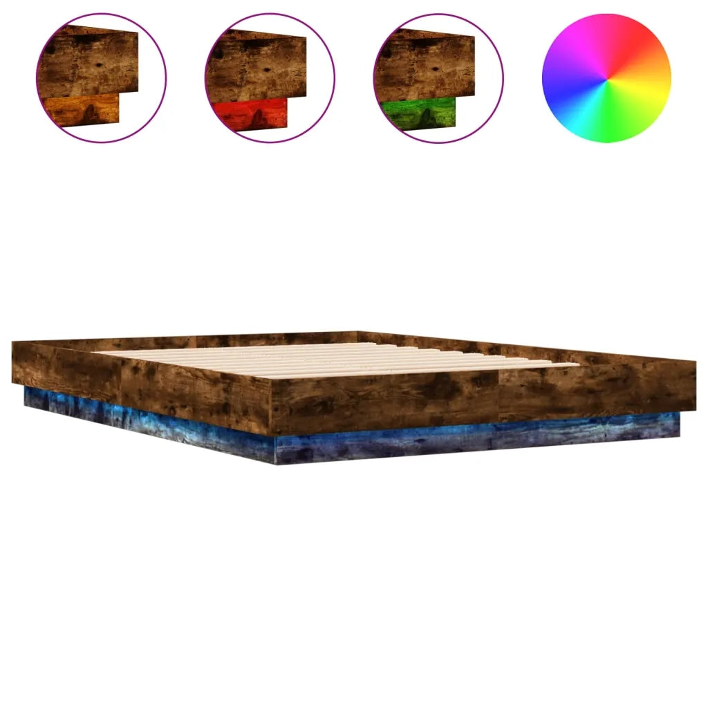 Giroletto con Luci LED Rovere Fumo 150x200 cm 3209790