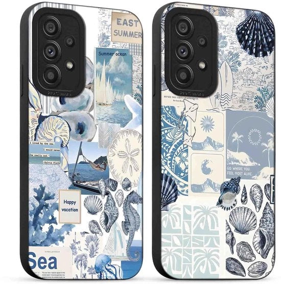 Copritelefono estivo con disegno collage - Samsung Galaxy A53 5G - Bumper in TPU silicona morbido - Ultradun - Disegno multicolore - 6,5 pollici - Copritelefono