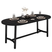Tavolo da pranzo 6-8 posti con angoli arrotondati - per sala da pranzo - 180x80x75 cm - nero