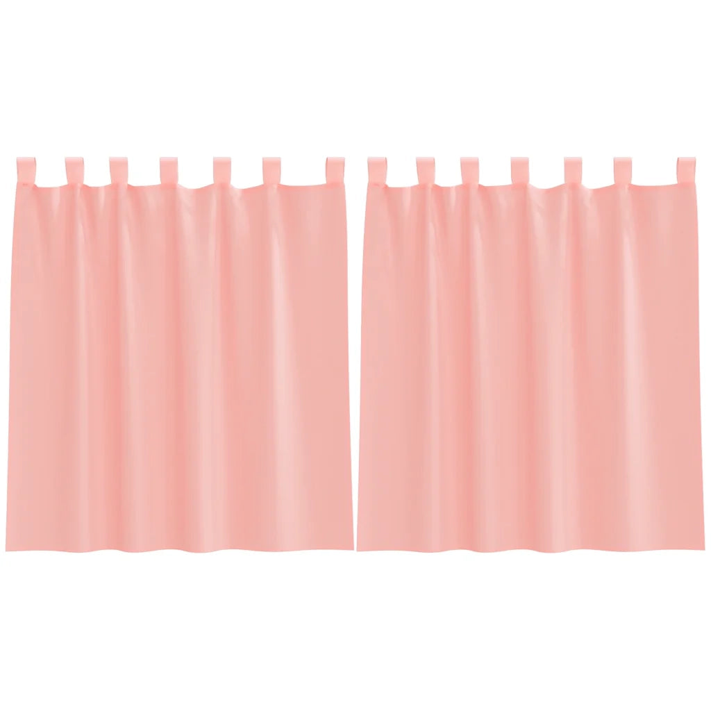 Tende in Voile con Tasche per Aste 2 pz Rosa