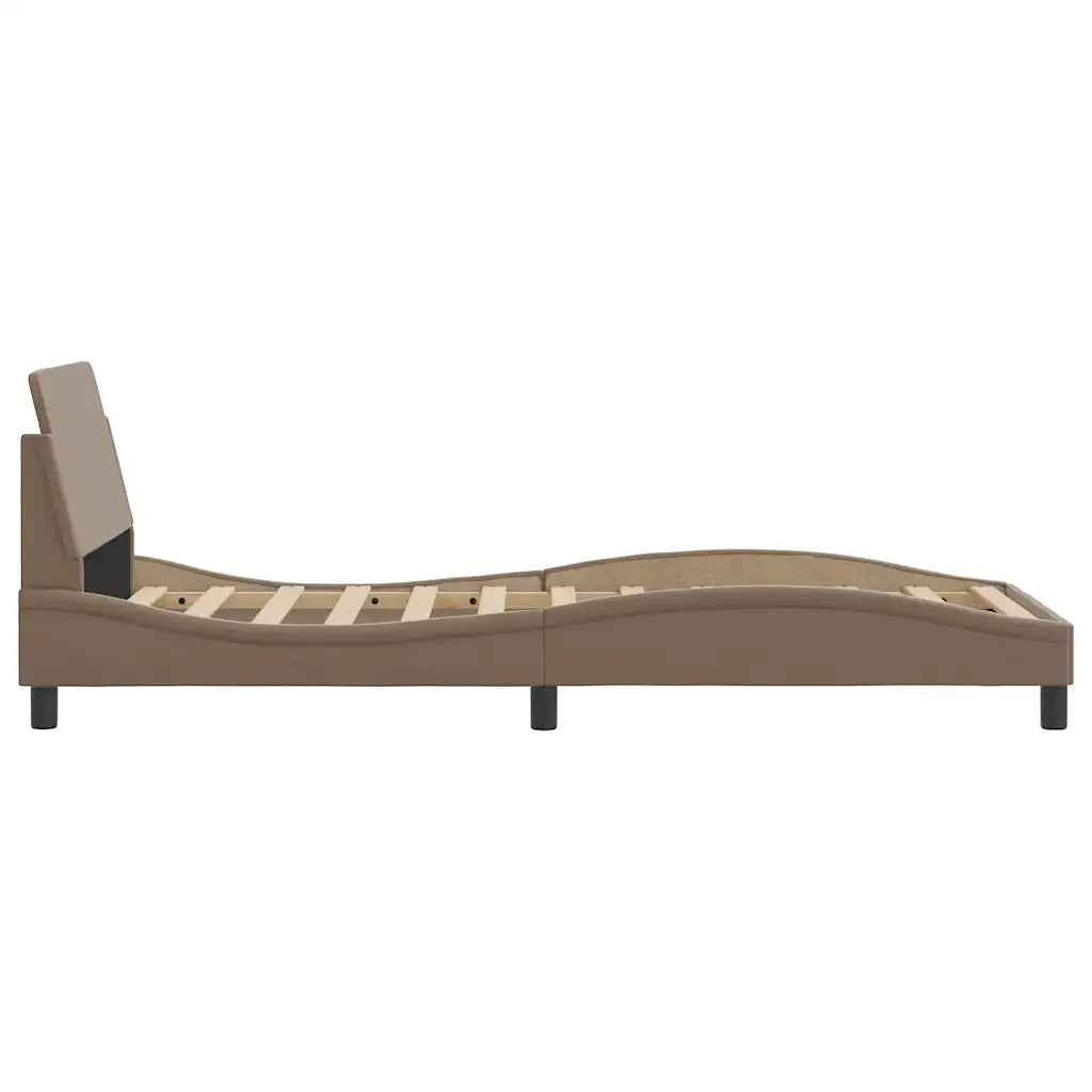 Giroletto-Struttura Letto Dover Cappuccino 80x200 cm in Similpelle