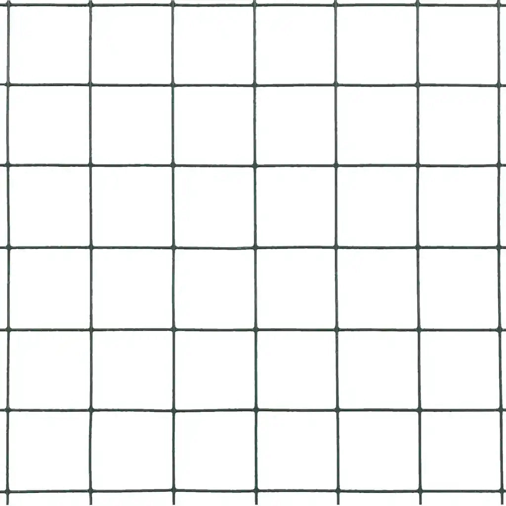 Recinzione in Rete per Pollaio in Acciaio e PVC 25x1,5 m Verde