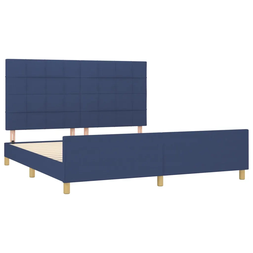 Giroletto con Testiera Blu 160x200 cm in Tessuto cod mxl 61097