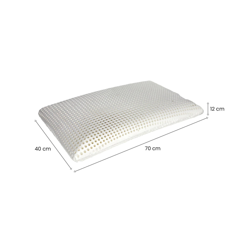 Talamo Italia Set di 2 Cuscini per Citronella, 100% Made in Italy, Guanciale ergonomico a "saponetta" in Memory Foam forato, Anallergico e Traspirante, 70x40xh12 cm