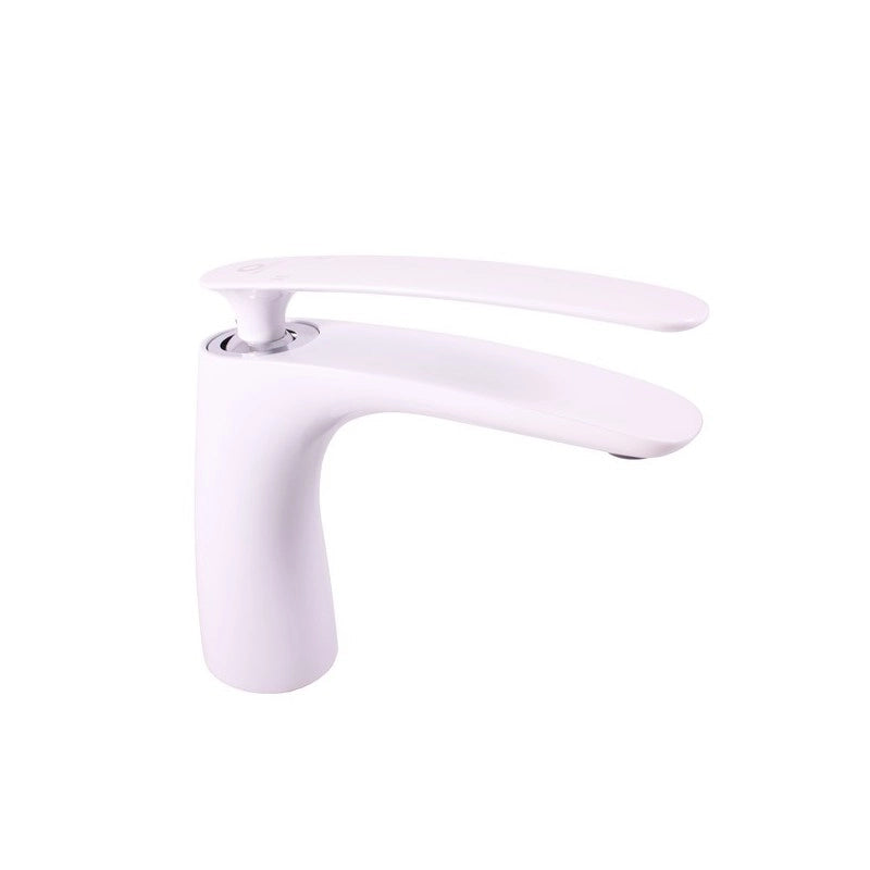 TIGRIS miscelatore lavabo in ottone cromato bianco senza sifone