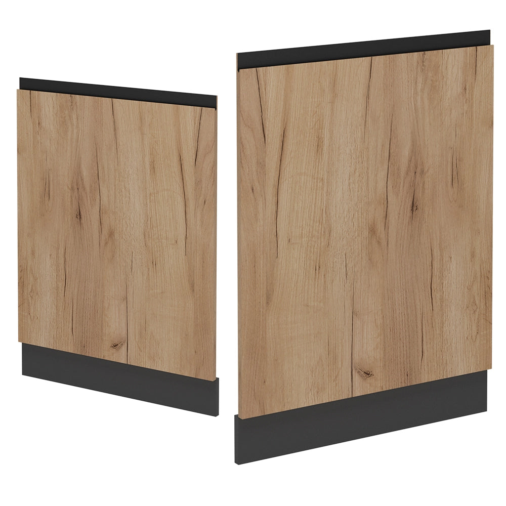 Pannello frontale della lavastoviglie R-Line Rovere dorato/Antracite 60 cm J-Shape, PL Rovere Vicco