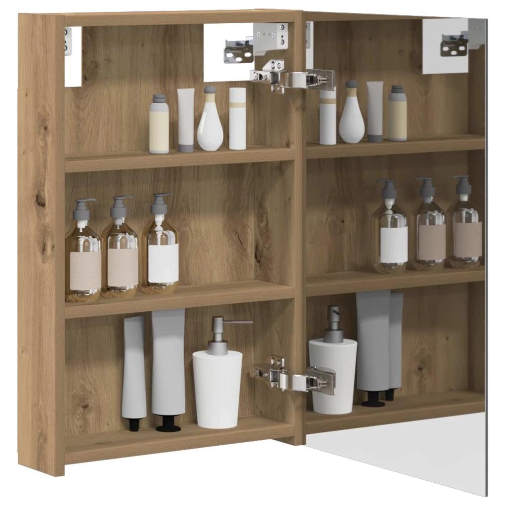 Mobiletto per specchio da bagno con porta Rovere Artigianale