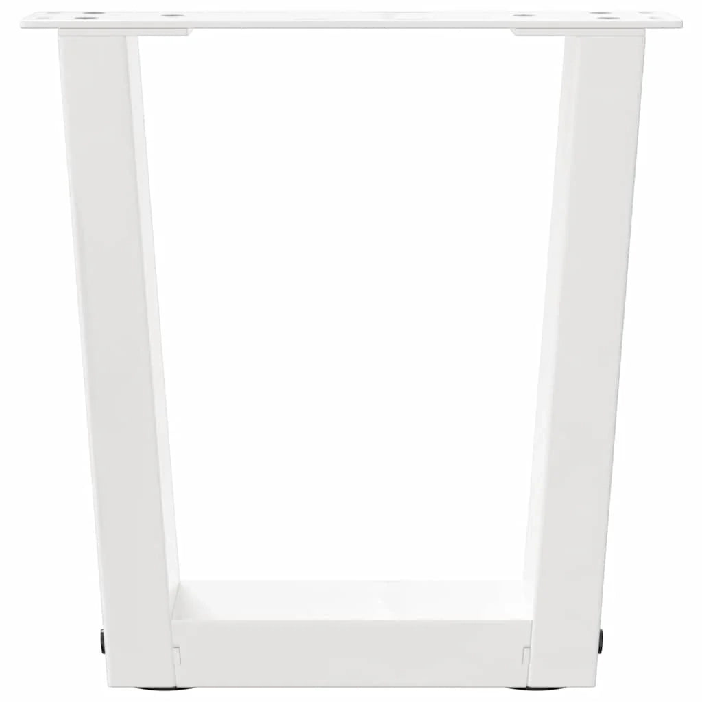 Set di 2 gambe per tavolino da caffè a V con piedini regolabili 40 x 30-31 cm acciaio bianco 02_0056893