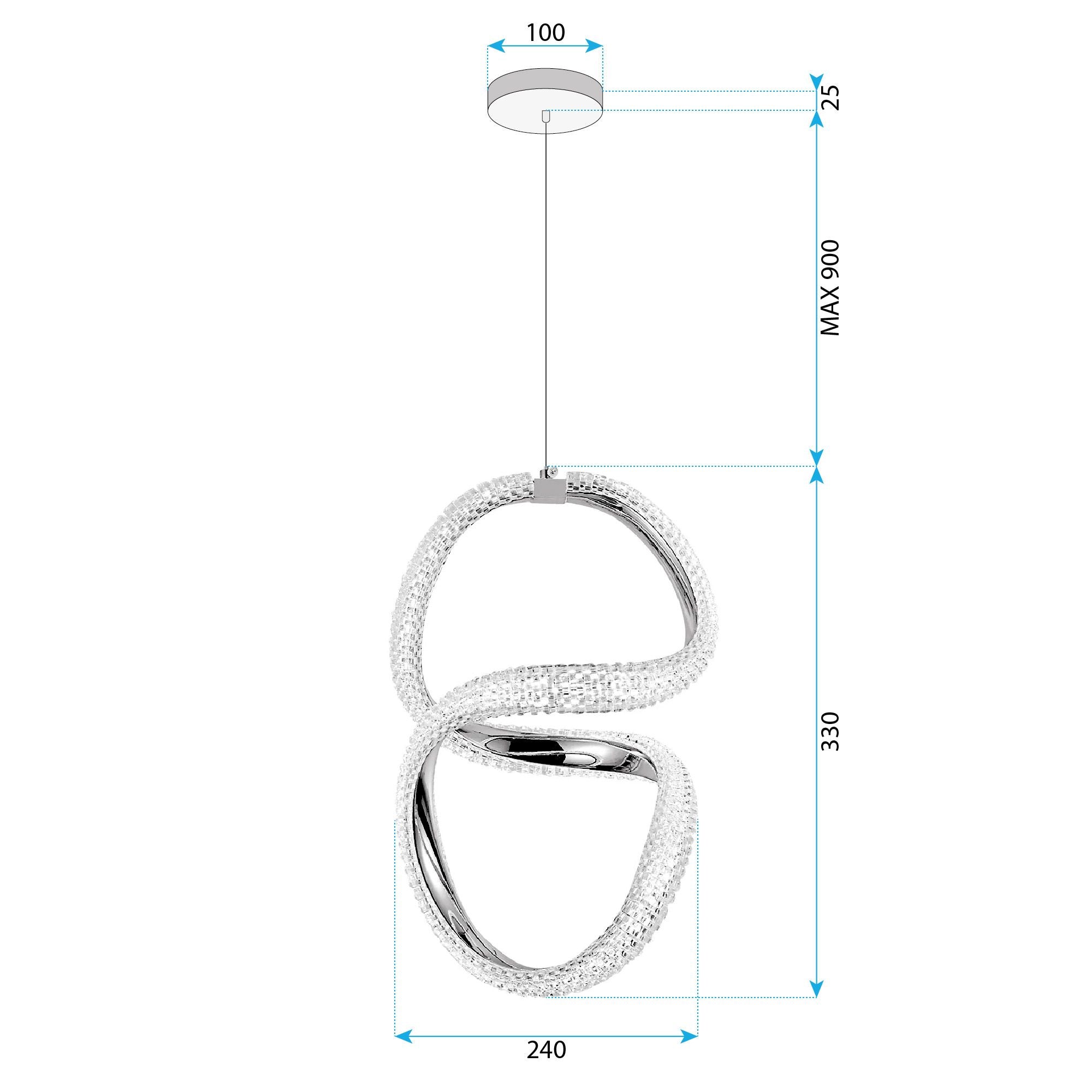Lampada A Sospensione Led G077-3cpr Gold