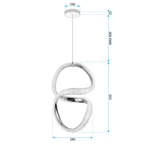 Lampada A Sospensione Led G077-3cpr Gold