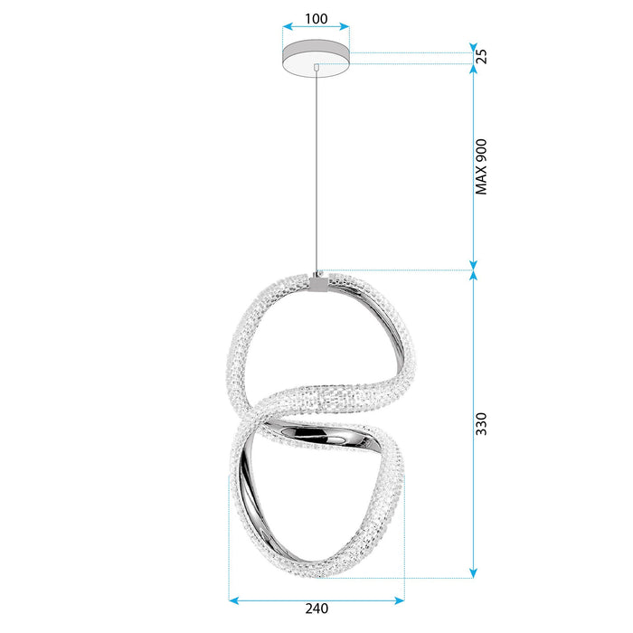 Lampada A Sospensione Led G077-3cpr Gold