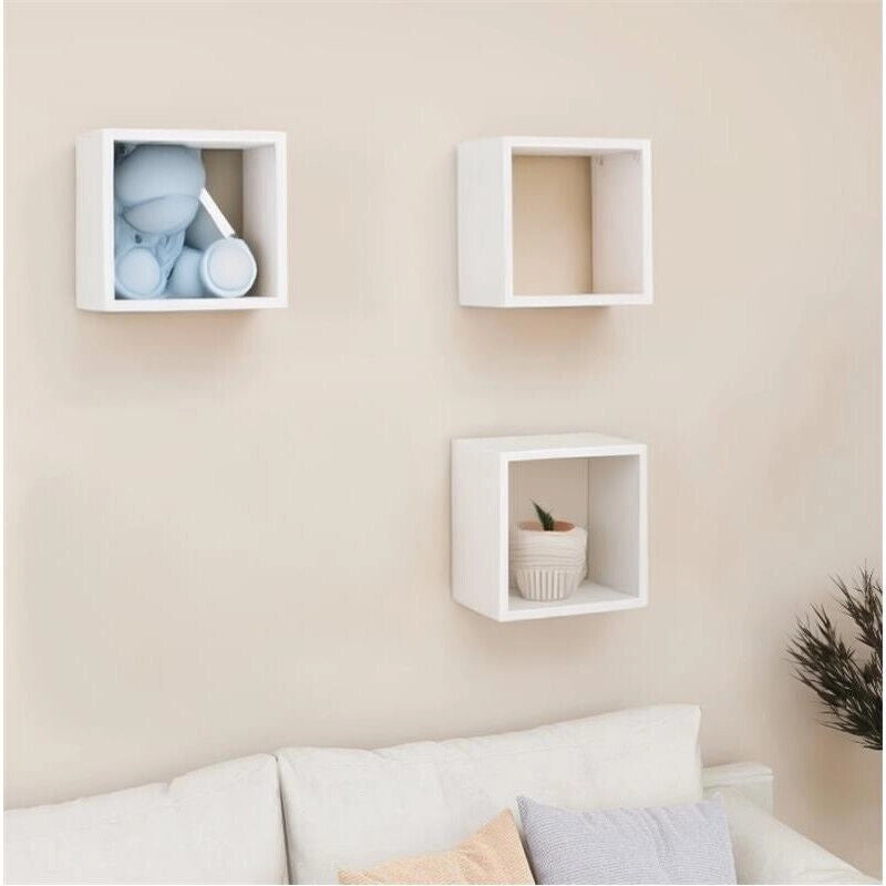 MAURY'S SET DI 3 MENSOLE DA APPENDERE IN COLORE BIANCO MISURE DIFFERENTI