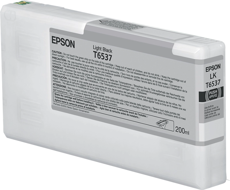 ORIGINAL Epson Cartuccia d'inchiostro lightblack C13T653700 T6537 200ml