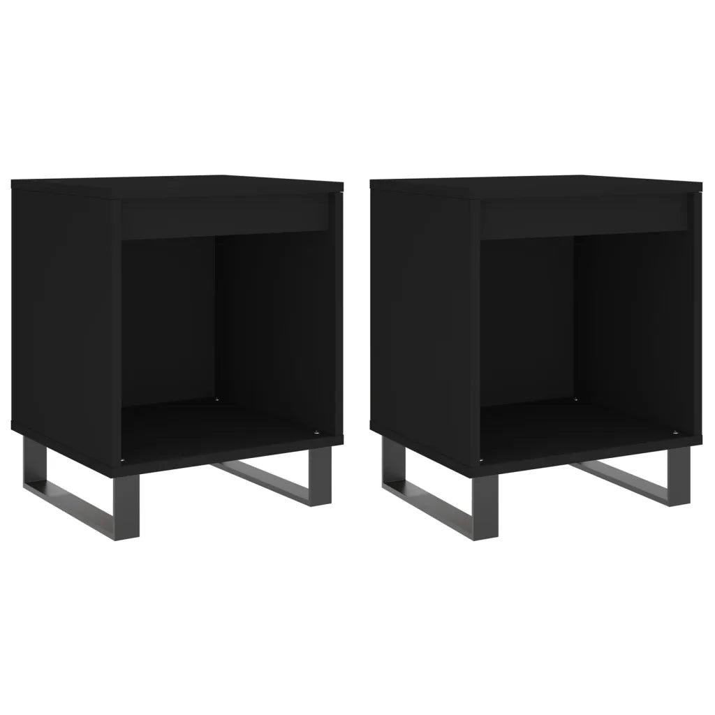 Comodini 2pz-Set di 2 Tavolino da notte Neri 40x35x50 cm in Legno Multistrato 935142