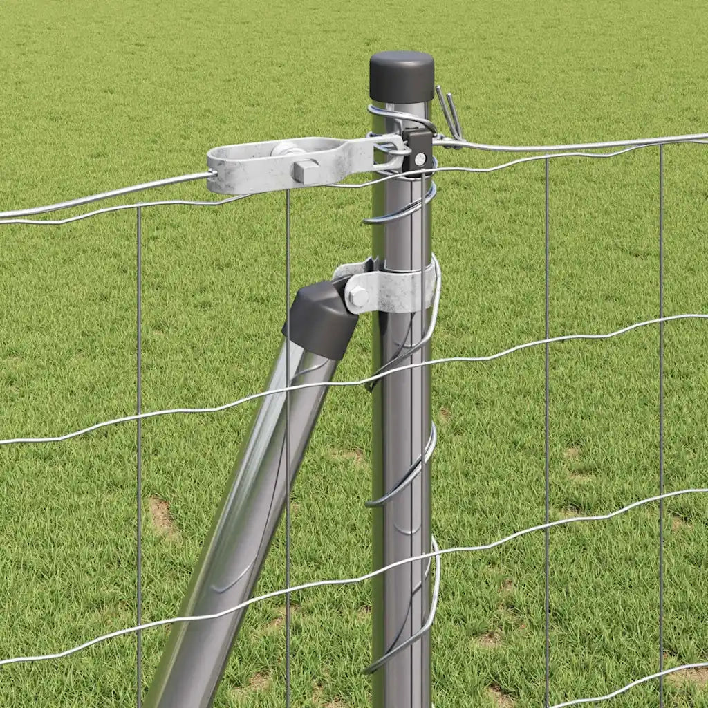 Recinzione da Giardino | Recinzione con Posto Argento 1,2 x 25 m Acciaio