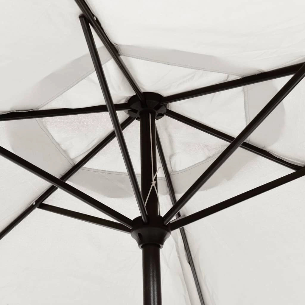 Ombrellone 200 x 211 cm bianco sabbia alluminio 02_0008146