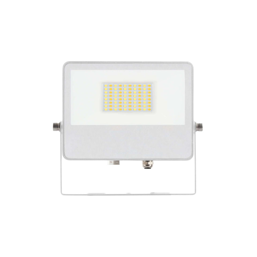 Sky Proiettore LED da Esterno 40W Switch Integrato 3000K/4000K/5000K Fascio 115º in Alluminio Finitura Bianco Opaco per Illuminazione Architetturale