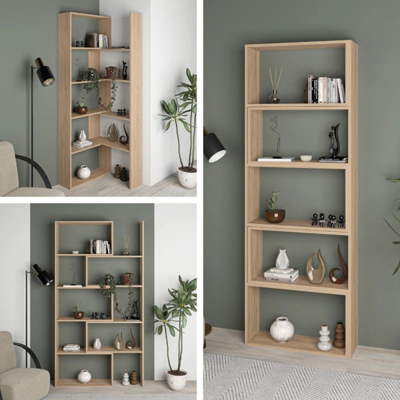 Libreria Wish estensibile angolare rovere 200h