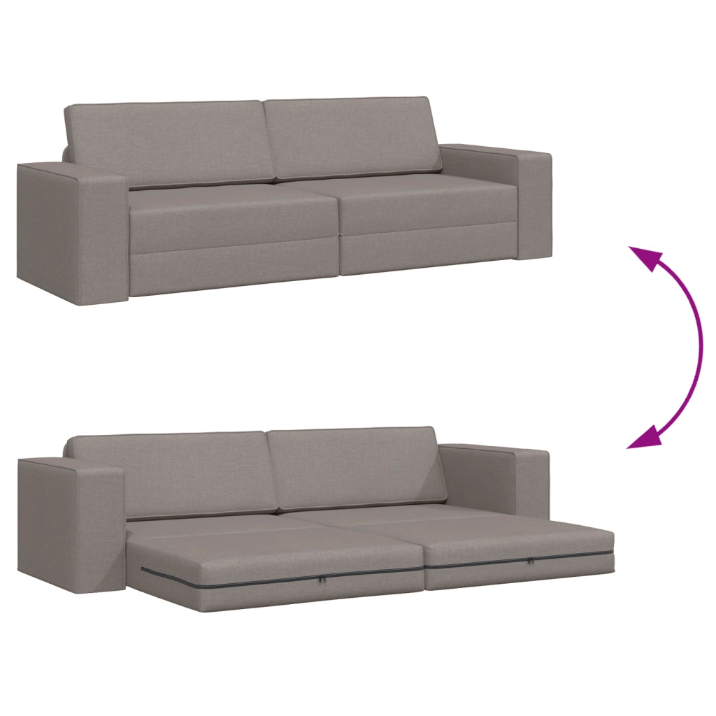 Divano Letto 2-in-1 Tortora 245x150x60.5 cm Tessuto