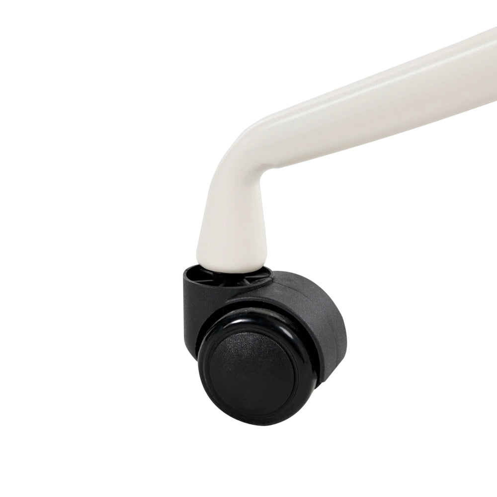 Sedia da ufficio con seduta in tessuto bianco sporco girevole, per scrivania regolabile in altezza