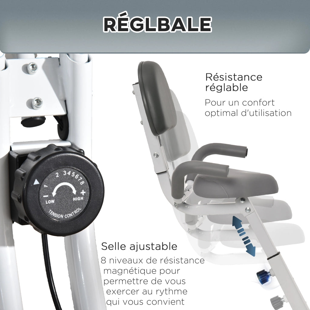 Bicicletta da camera magnetica pieghevole ¨C zephmum ¨C bianco grigio