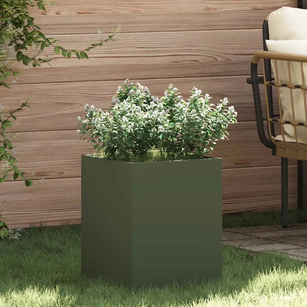 Fioriere | Cassetta per fiori | Vaso da giardino Verde oliva 32 x 32 x 40 cm