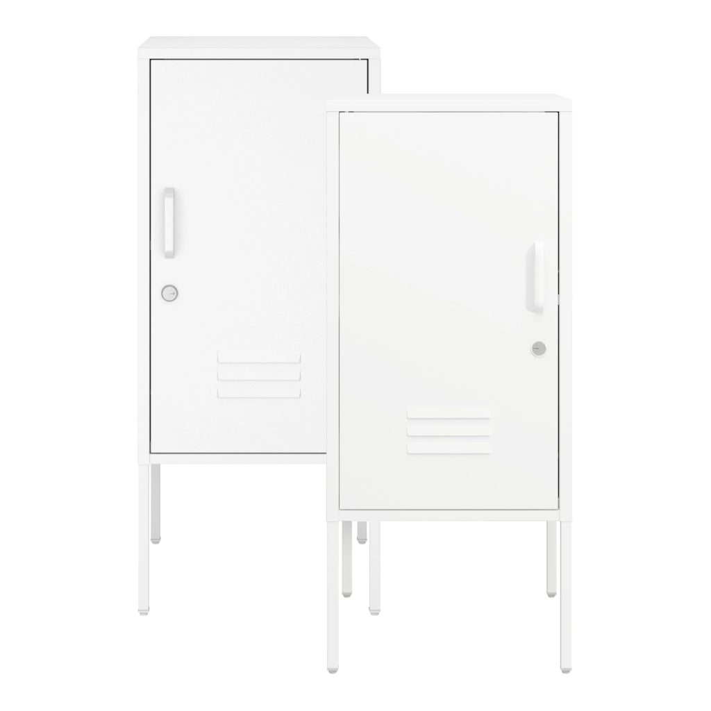 Set di 2 Comodini Hausjärvi con Anta a Destra e Sinistra 82 x 35 x 35 cm - Bianco [en.casa]