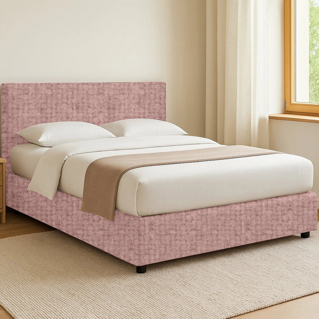 Ripon, Letto Singolo Sfoderabile Made in Italy, Rosa