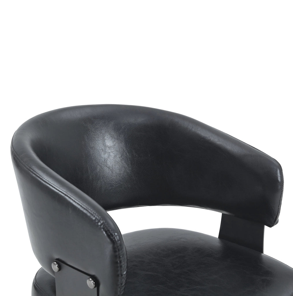 Sedia con braccioli e schienale diviso in PU nero