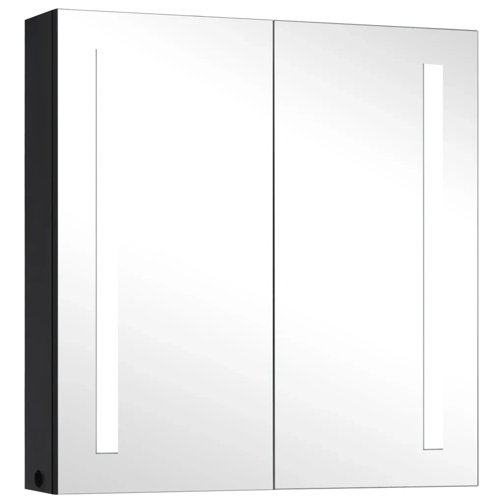 Armadietto Bagno con Specchio e LED-Mobile bagno con specchio 60x14x62 cm