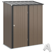 Capanno per attrezzi in metallo ¨C zephmum ¨C marrone 161.5x94.5x196cm