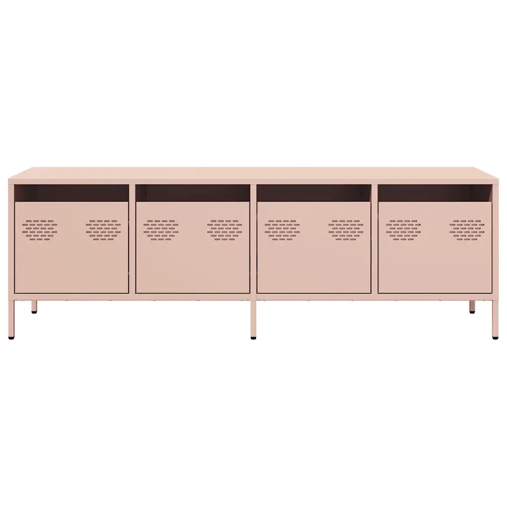 Mobile TV Rosa 135x39x43,5 cm in Acciaio Laminato a Freddo
