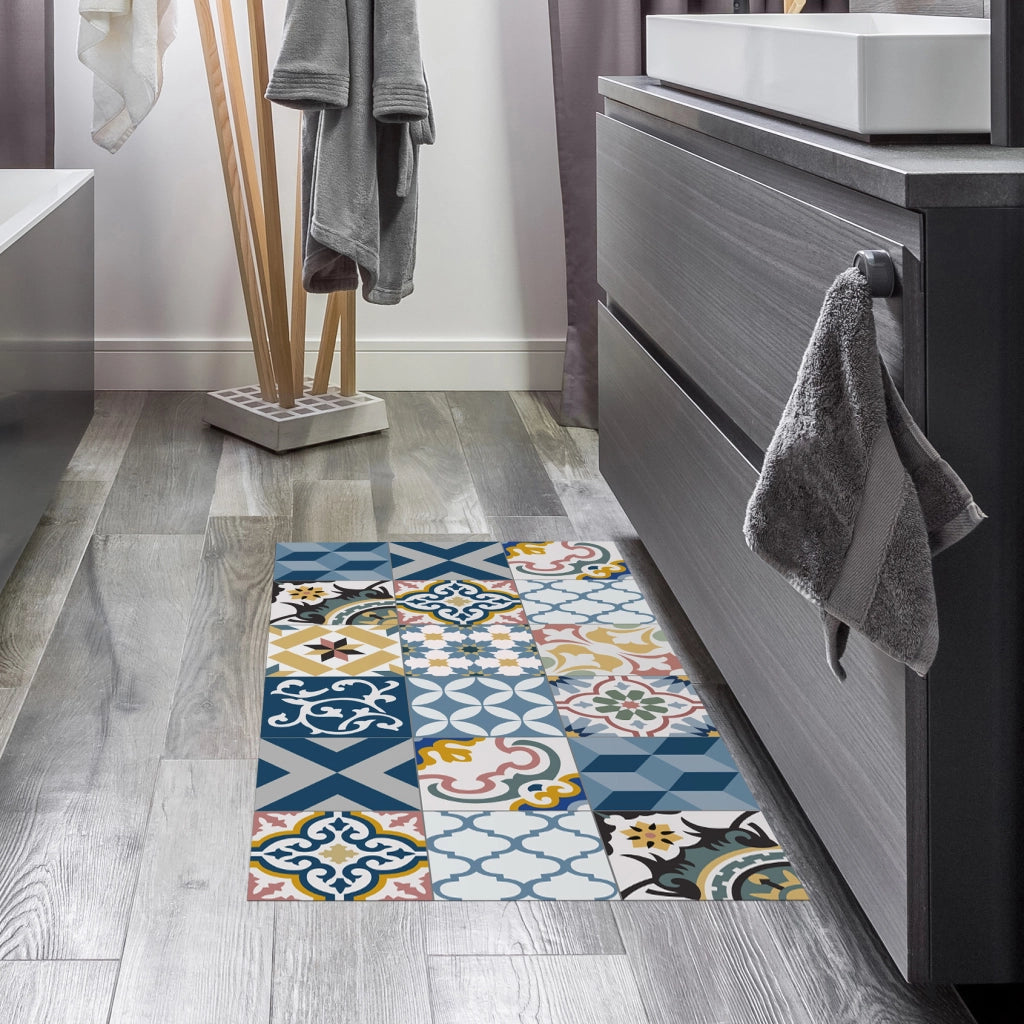 Tappeto vinilico di alta qualità vinyl floor blu 140x200