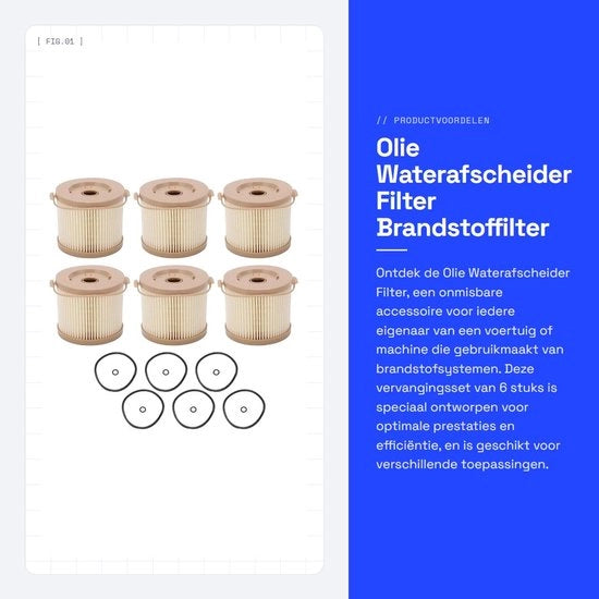 Filtro per separare olio e acqua - 6 pezzi - filtro per carburante - kit di sostituzione - alta qualità - facile da installare