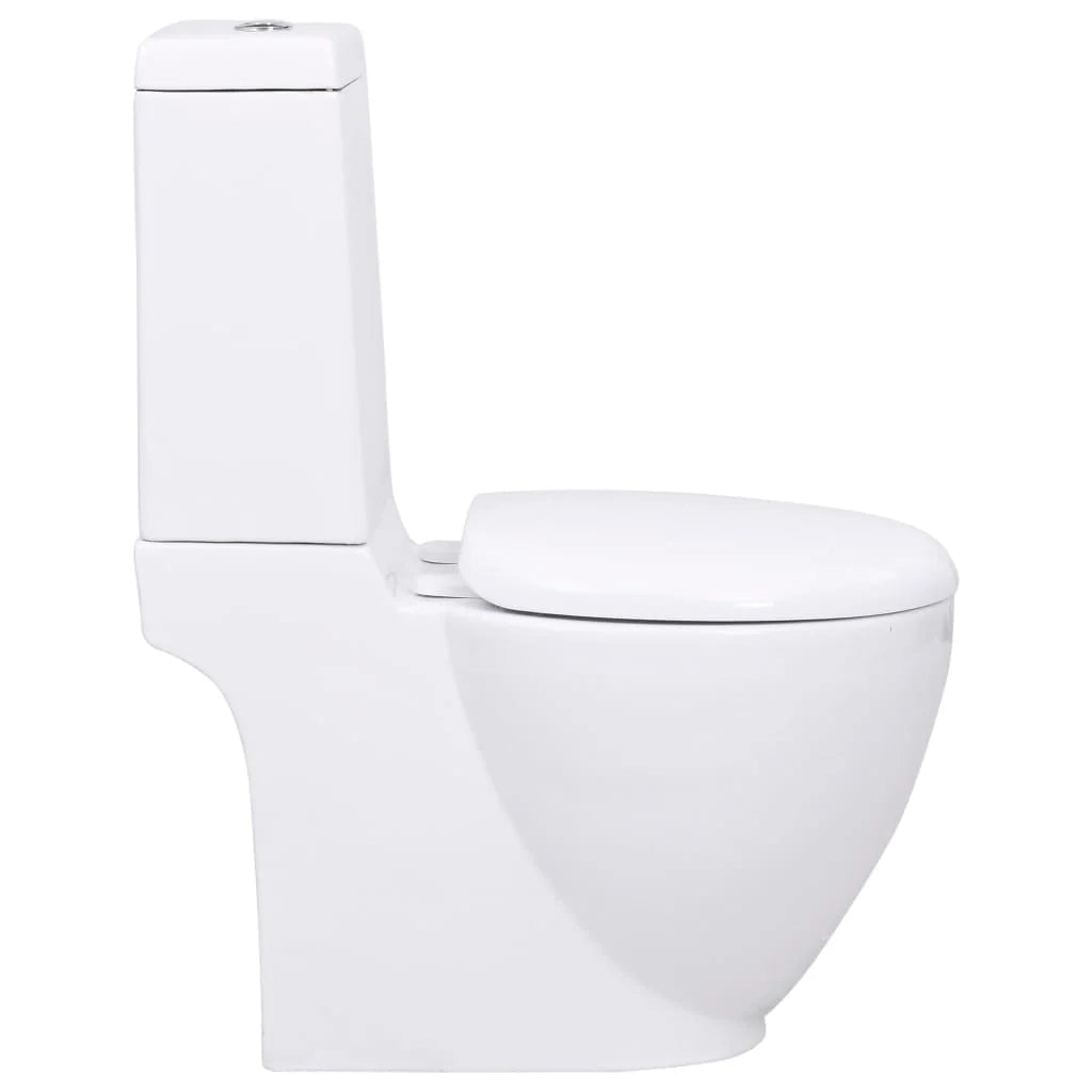 WC rotondo in ceramica con doppio scarico e base bianca 02_0003560
