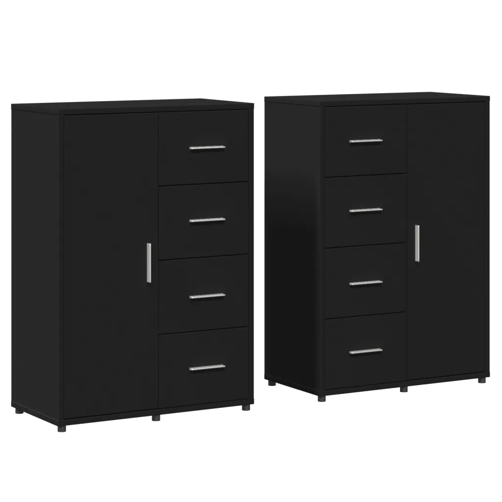 Credenze 2 pz Nere 60x31x84 cm in Legno Multistrato 3276589